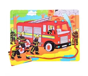 Bigjigs Toys Drewniane puzzle strażacy (9 elementów) / od 2 lat