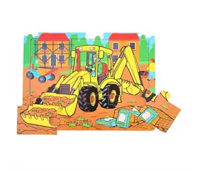 Bigjigs Toys Drewniana koparka do puzzli (9 sztuk) / od 2 lat