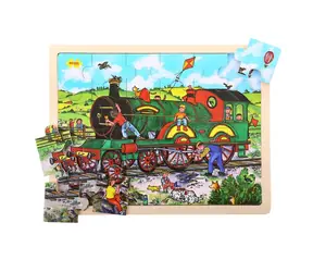 Bigjigs Toys Drewniane puzzle pociąg (24 sztuki) / od 3 lat