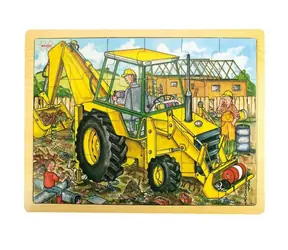 Bigjigs Toys Drewniana koparka do puzzli (24 sztuki) / od 3 lat
