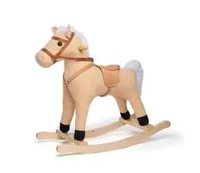 Bigjigs Toys Drewniany konik na biegunach beżowy / od 1 roku
