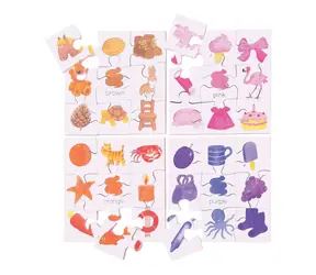 Bigjigs Toys Drewniane puzzle dydaktyczne 4 w 1 kolorach / od 2 lat