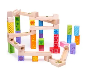 Bigjigs Toys Kolorowy drewniany tor kulkowy / od 3 lat