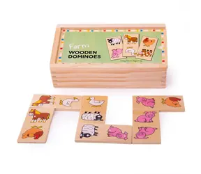 Bigjigs Toys Drewniana farma domino / od 1 roku