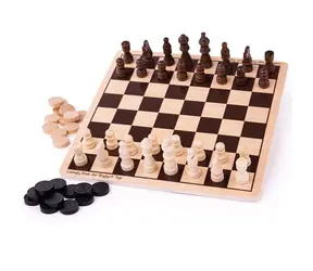 Bigjigs Toys Drewniane szachy i warcaby / od 3 lat