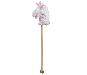 Bigjigs Toys Różowy koń na patyku / od 3 lat