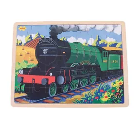 Bigjigs Toys Drewniane puzzle z historycznym pociągiem Latający Szkot / 35 sztuk / od 3 lat