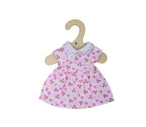 Bigjigs Toys Różowa sukienka w serca dla lalki 28 cm / od 2 lat