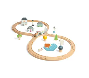 Bigjigs Toys Drewniany tor kolejowy przy lesie / od 3 lat