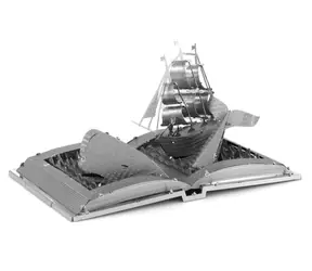 Książka z puzzlami 3D Metal Earth : Biały wieloryb / 49 elementów / od 14 lat