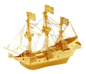 Puzzle 3D Metal Earth Statek Golden Łania (złota) / 24 sztuki / od 14 lat