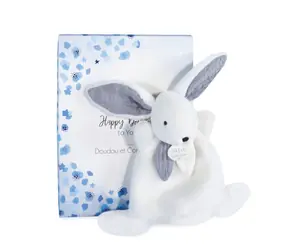 Doudou Pudełko upominkowe niebieskie - mini królik 17 cm / od 0 lat