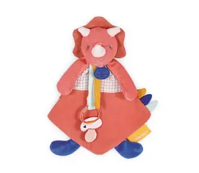 Doudou Zestaw upominkowy - Różowy uchwyt na smoczek dinozaura 23 cm / od 0 lat
