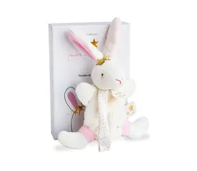Doudou Zestaw upominkowy - Zabawka-smoczek-królik 15 cm / od 0 lat