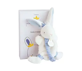 Doudou Zestaw upominkowy - Królik 15 cm smoczek niebieski / od 0 lat
