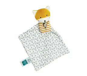Doudou Zestaw upominkowy - Lisek z kocykiem z bawełny organicznej 20 cm / od 0 lat