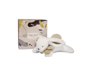 Doudou Zestaw upominkowy - Pluszowy królik z beżowym puchem 25 cm / od 0 lat