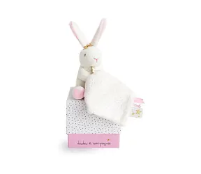 Doudou Zestaw upominkowy - Pluszowy królik z myszką 10 cm różowy / od 0 lat