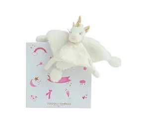 Doudou Zestaw upominkowy - pluszowy jednorożec 22 cm / od 0 lat