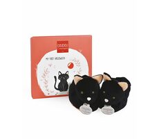 Doudou Gift set - Zestaw pierwszych bucików czarny kot 0-6 miesięcy