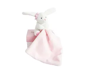 Doudou Zestaw upominkowy różowy - królik z myszką 10 cm / od 0 lat