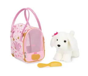 Pucci Pups Biały pies w różowej torebce Crown Glam / od 3 lat