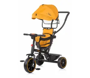 Rowerek trójkołowy CHIPOLINO z baldachimem Pulse 2w1 Musztardowy / od 1,5 roku / do 25 kg