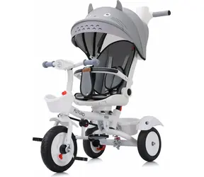 Rowerek trójkołowy CHIPOLINO z baldachimem Futuro 2w1 Szary / od 1,5 roku / do 25 kg