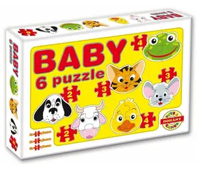 DOHÁNY Puzzle dla dzieci Głowy zwierząt 6 w 1 / 2-4 elementy / od 2 lat