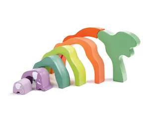 Hape Rainbow Stacking Blocks Safari - Słonie / od 2 lat