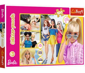 Trefl - Puzzle - Błyszczące: Barbie / 100 elementów / 48 x 34 cm / wiek 5+