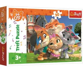 Trefl - Puzzle - 44 koty: Przyjaźń / 30 elementów / 27 x 20 cm / wiek 3+