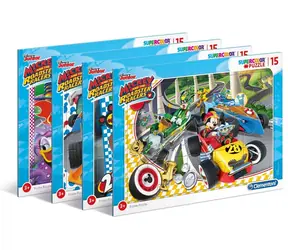 Puzzle Clementoni Mickey i wyścigowcy: Wyścig / 15 elementów / od 3 lat