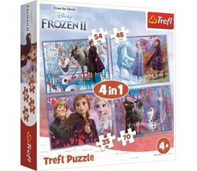 Trefl - Puzzle - Kraina Lodu 2: Podróż w nieznane 4w1 / 35|48|54|70 elementów / 20,5 x 28,5 cm / wiek 4+