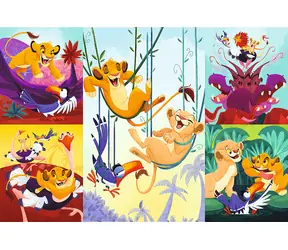 Trefl - Puzzle - Dzielny Król Lew / 100 elementów / 41 x 27,5 cm / wiek 5+