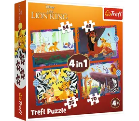 Trefl - Puzzle - Dzielny Król Lew 4 w 1 / 35|48|54|70 elementów / 28,5 x 20,5 cm / wiek 4+