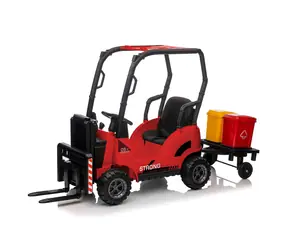 Wózek widłowy elektryczny dla dzieci Eljet czerwony / 50W / prędkość 2-4km/h / ładowność 30kg 