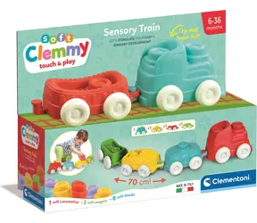 Clementoni Soft Clemmy Sensoryczny pociąg z kostkami / od 6 miesięcy
