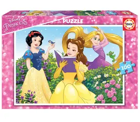 Educa Puzzle Księżniczki Disney : Królewna Śnieżka, Bella i Kopciuszek / 100 elementów / od 6 lat
