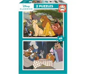 Educa Puzzle Disney Zwierzęta / 2x48 elementów / od 3 lat 