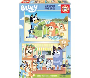 Educa Puzzle drewniane Bluey / 2x50 elementów / od 4 lat