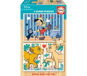 Educa Drewniane puzzle Disney classic / 2x50 elementów / od 4 lat