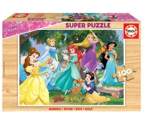 Educa Drewniane puzzle Księżniczki Disney / 100 elementów / od 6 lat