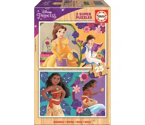 Educa Drewniana układanka Księżniczki Disney / 2x25 elementów / od 3 lat 