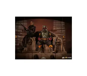 Iron Studios Boba Fett i Fennec Shand na tronie Deluxe - The Mandalorian - Skala sztuki 1/10