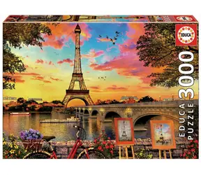Educa Puzzle Zachód słońca w Paryżu / 3000 elementów / od 14 lat