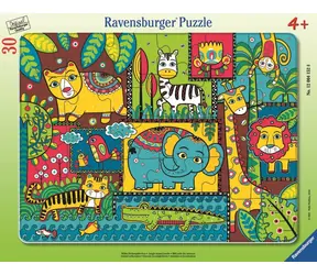 Puzzle Ravensburger : Zwierzęta z dżungli / 30 elementów / od 4 lat