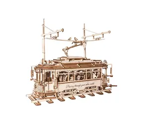 Robotime 3D drewniana mechaniczna układanka Tramwaj