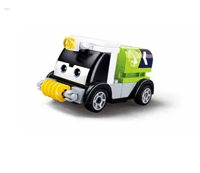 Sluban Power Bricks M38-B1072D Samochód typu pull-back z oczami Zielony cysterna