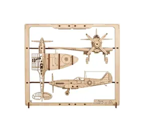 Ugears 2.5D drewniana mechaniczna układanka Samolot myśliwski
